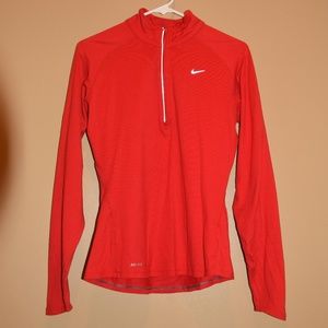 Nike Red 1/4 Zip Dry Fit Shirt